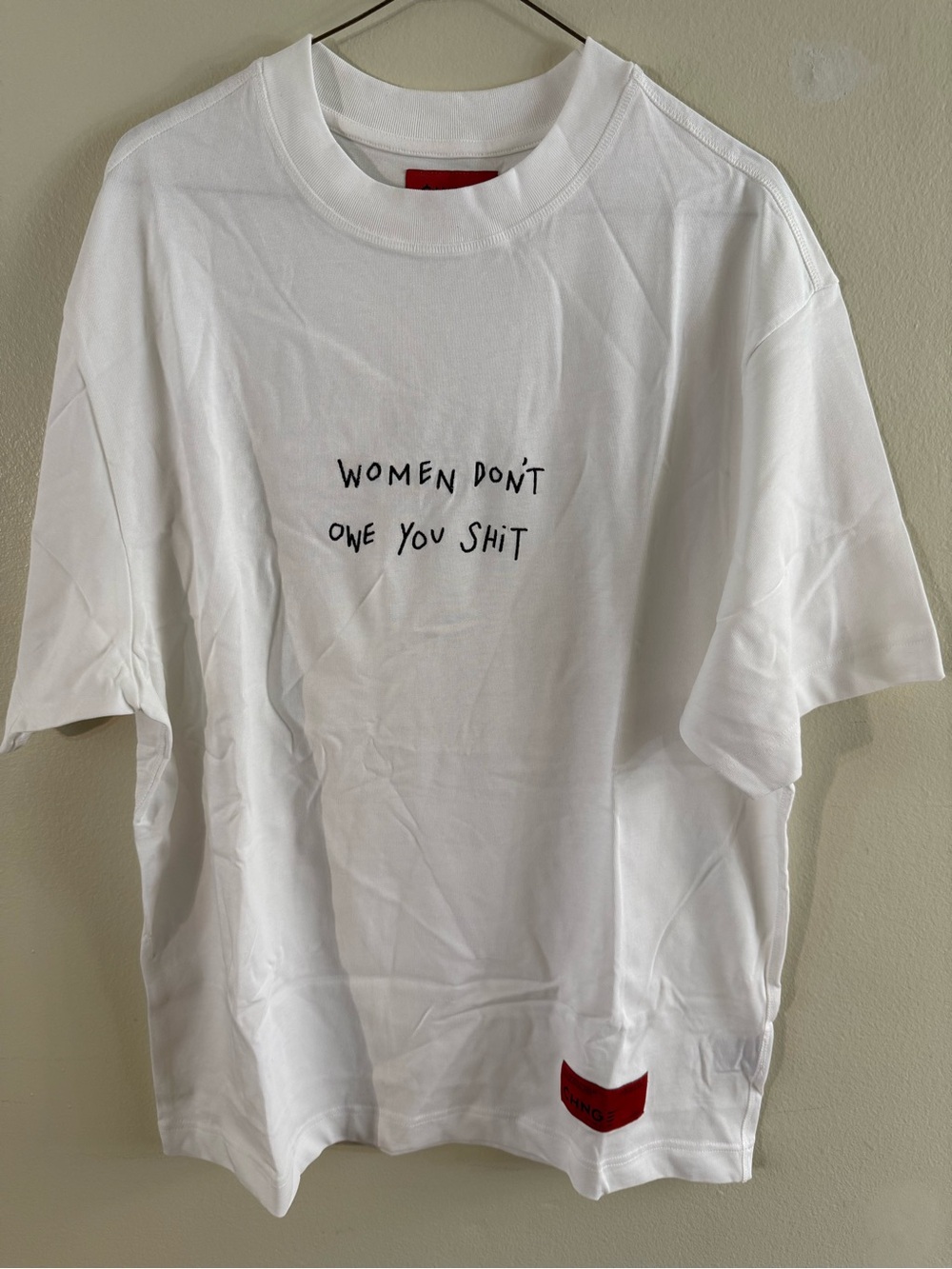 CHNGE White Graphic Tee with Black Text